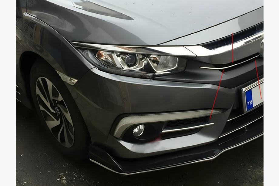Honda Civic Sedan 2021– Gitterafdækninger (2 stk., rustfrit stål) Image
