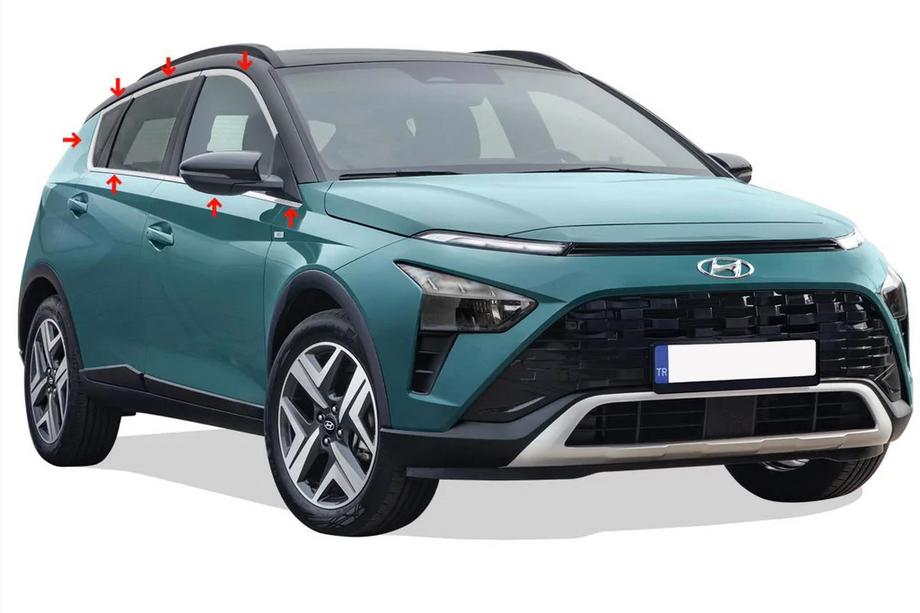Hyundai Bayon 2021– Komplet vindueskantslister (14 dele, rustfrit stål) Foto 1