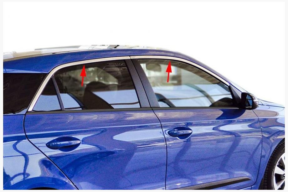 Hyundai I-20 2014–2020 Øvre rudelister (4 stk., rustfrit stål) Image