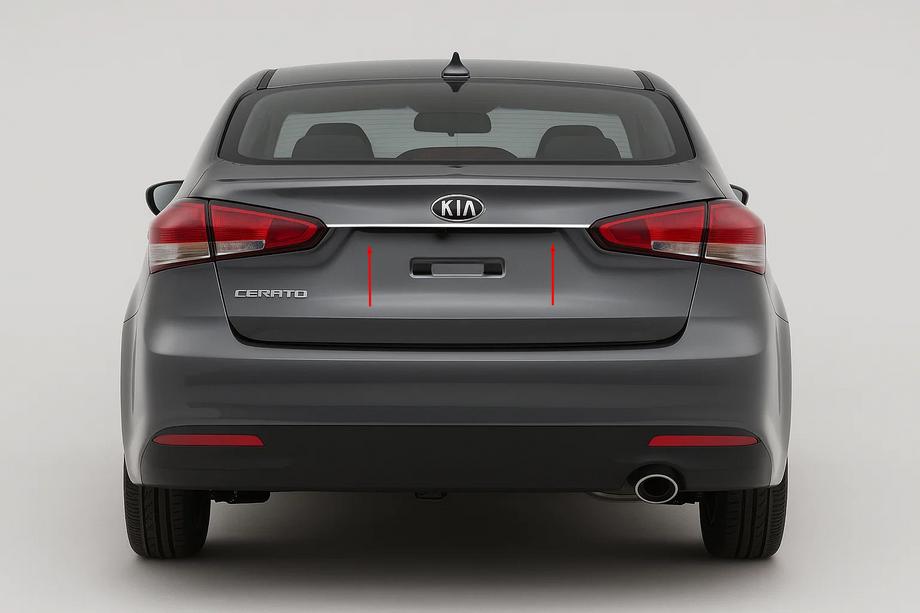Kia Cerato 3 2013–2018 Liste over nummerplade til Sedan (rustfrit stål) Image