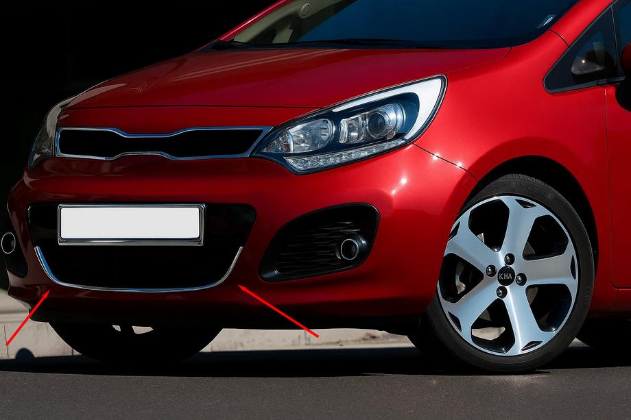 Kia Rio 2012–2017 Grillbeklædning til HB (rustfrit stål) Image