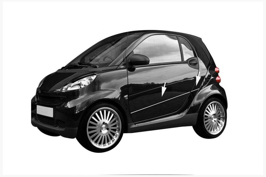 Smart 2007–2014 Dørlister sæt (4 stk., rustfrit stål) Image