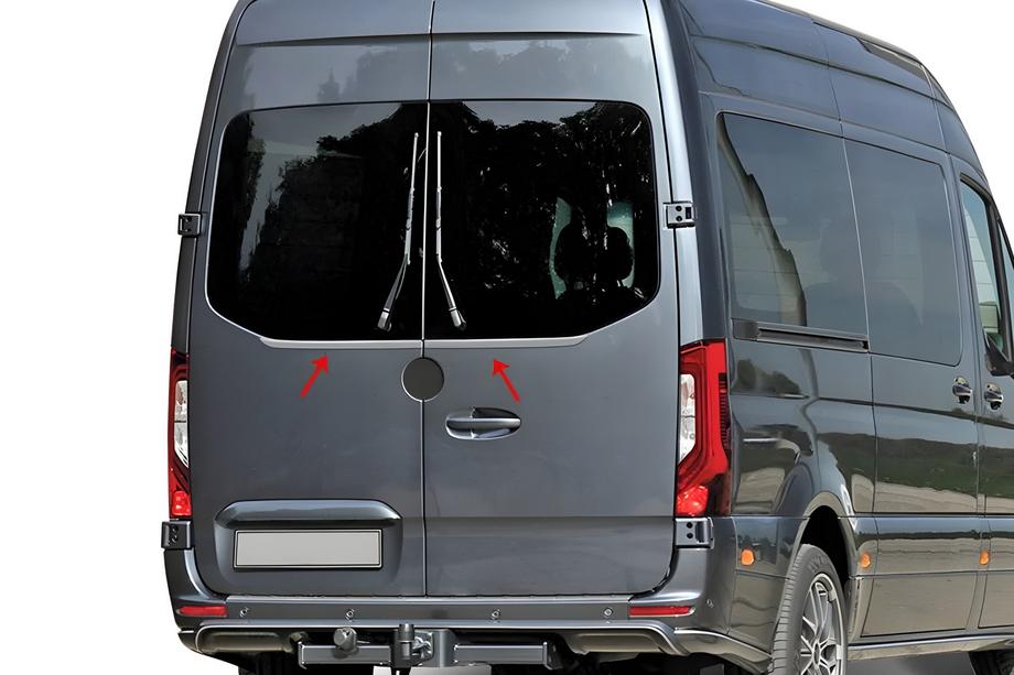 Mercedes Sprinter W907/W910 2018– Bagrude-kantliste i rustfrit stål (2 stk.) OmsaLine - italiensk rustfrit stål Image