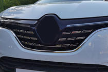 Renault Megane IV 2016–2025 Rustfri stål pynte-/kromlister til kølergrill 2021+ (sæt 5 stk.) Carmos - Tyrkisk stål foto 2