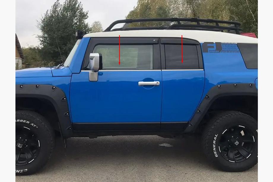 Toyota FJ Cruiser 2006–2022 Nederste vindueslister i rustfrit stål (4 stk.) Image