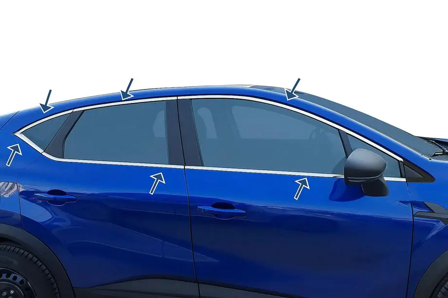 Nissan Juke 2020– Komplet vinduesindfatning (10 stk., rustfrit stål) Image