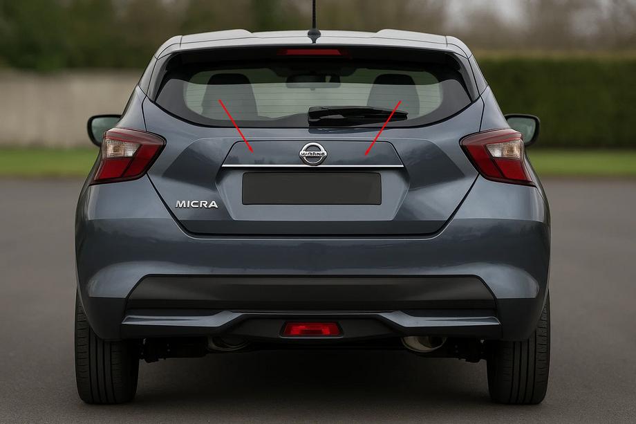Nissan Micra K14 2016– Kromliste over nummerplade OmsaLine (rustfrit stål) Image