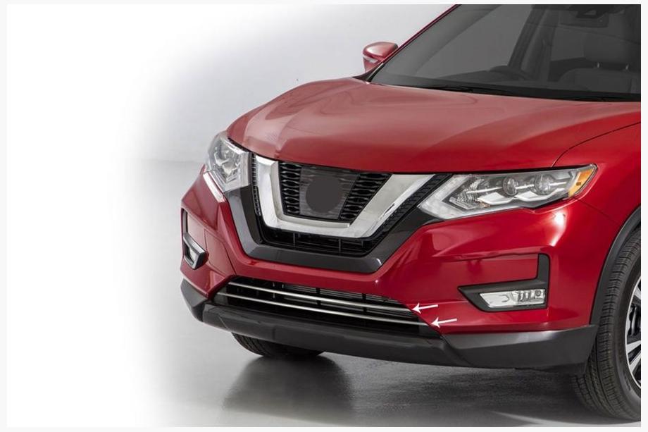 Nissan X-trail T32/Rogue 2014–2021 Rustfri stål pyntelister til kofangergrill (2017-2021, 2 stk) Image
