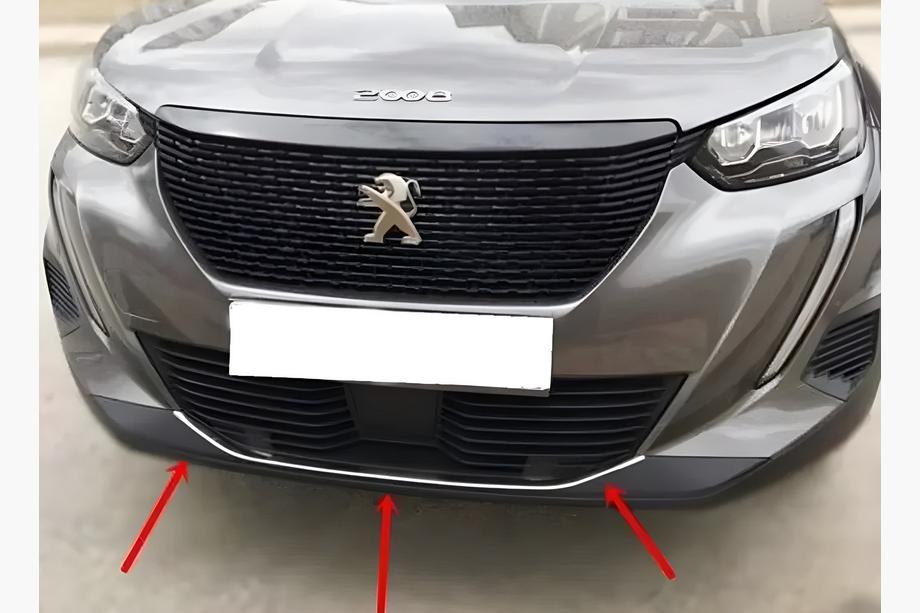 Peugeot 2008 2019– Krom beskyttelsesliste til forreste kofanger (1 stk., rustfrit stål) Image