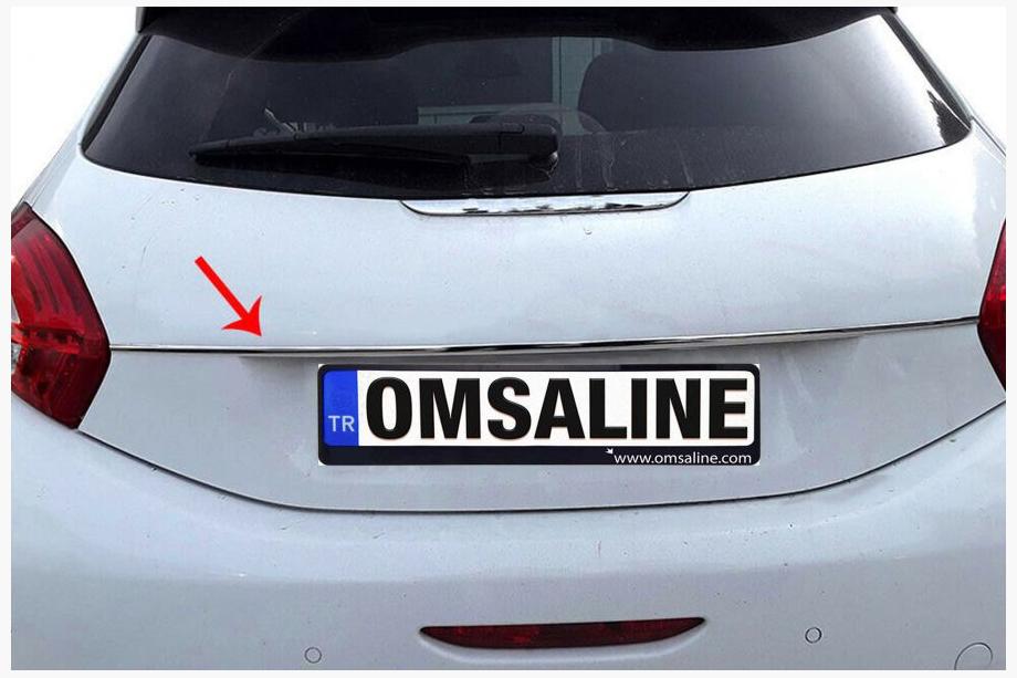 Peugeot 208 2012–2019 Kromliste over nummerplade OmsaLine (rustfrit stål) Image