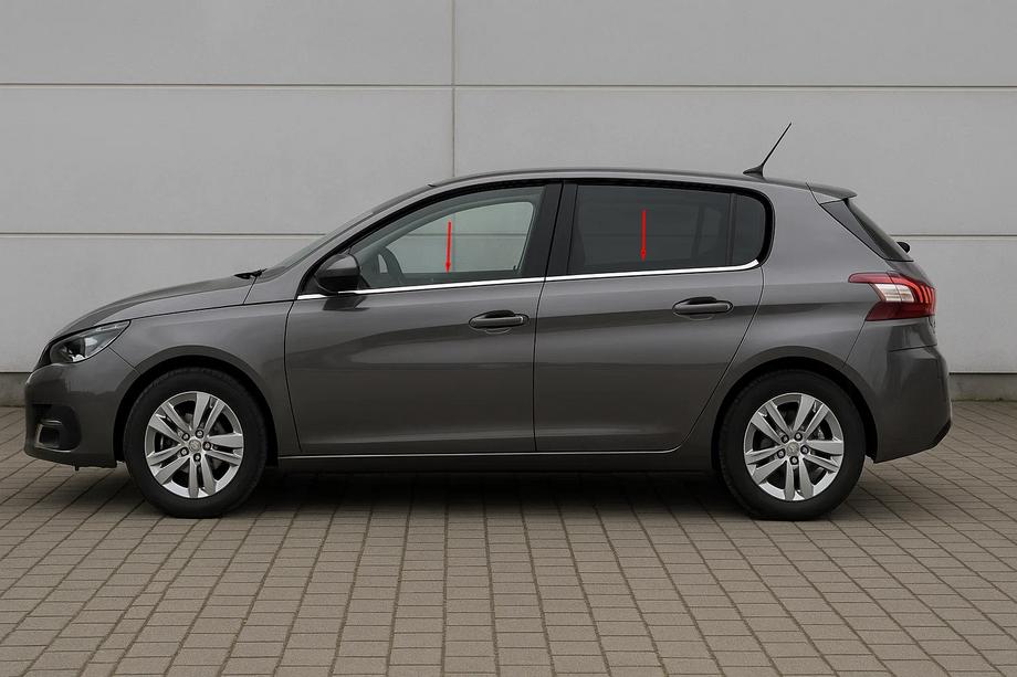 Peugeot 308 2014–2021 OmsaLine nederste vindueslister (4 stk., rustfri) Image