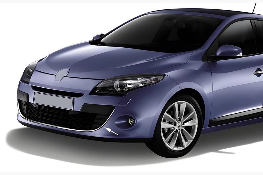Renault Megane III 2009–2016 Rustfri kromliste til forkofanger 2013-2016 (HB) Image