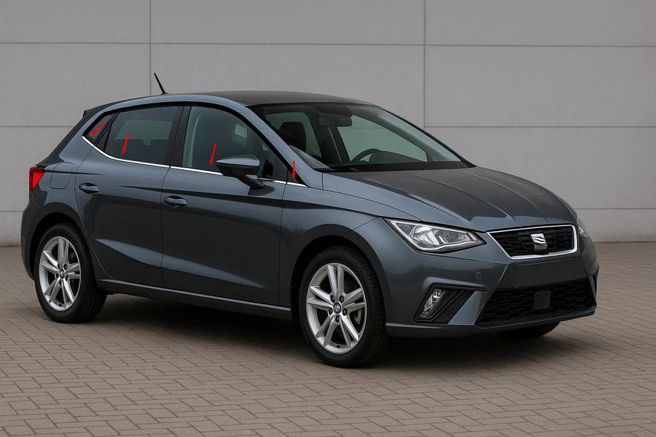 Seat Ibiza 2017– Vindueslister (4 stk., rustfrit stål) Image