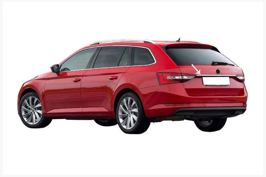 Skoda Superb 2015–2024 Liste over nummerplade SW (rustfrit stål) Image