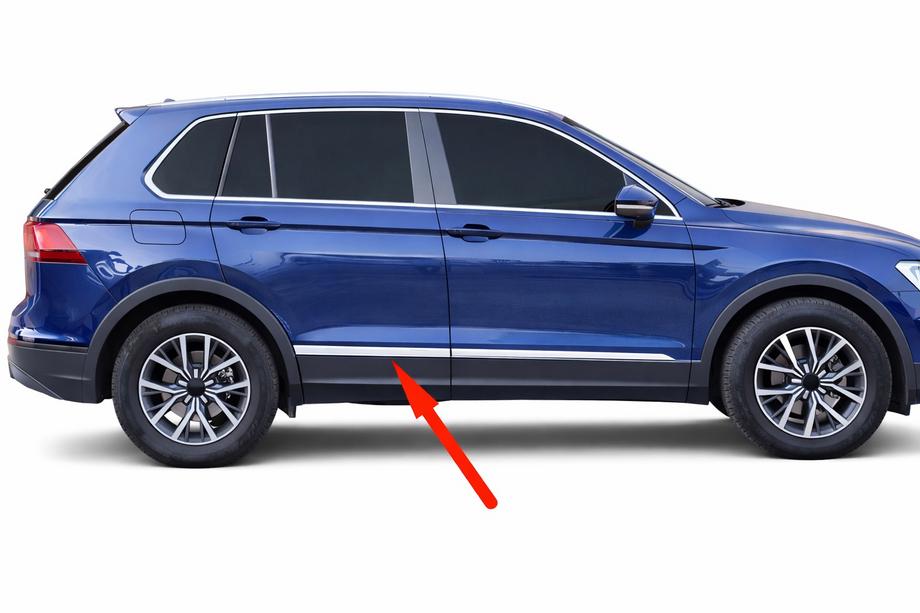Volkswagen Tiguan 2016–2023 OmsaLine dørlister til AllSpace (sæt 4 stk., rustfrit stål) Image