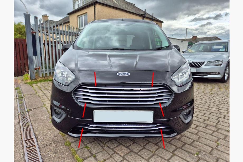 Ford Courier 2014–2023 Carmos grill-lister (2018↗, 7 dele, rustfrit stål) Image