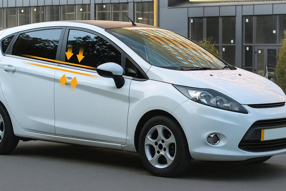 Ford Fiesta 2008–2017 Rammeramme-lister i rustfrit stål (4 stk.) Image