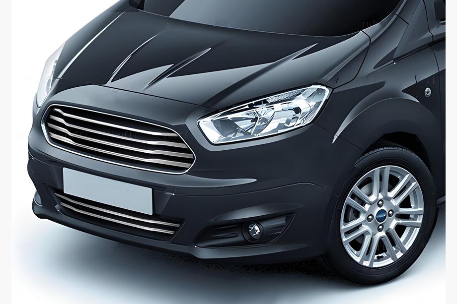 Ford Courier 2014–2023 Carmos grill-lister (2014-2018, 6 stk, rustfrit stål) Image