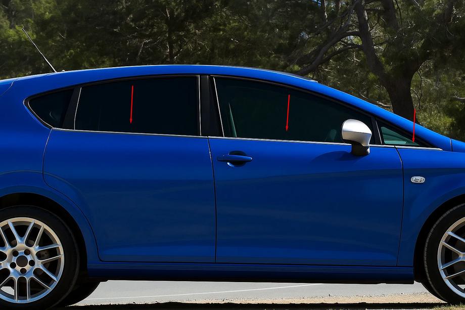 Seat Leon 2005–2012 Udvendige vindueslister Carmos (6 stk, rustfrit stål) Image