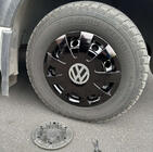 Volkswagen Crafter 2006–2016 Sorte hjulkapsler i ABS (1-ring, sæt 4 stk.) foto 1