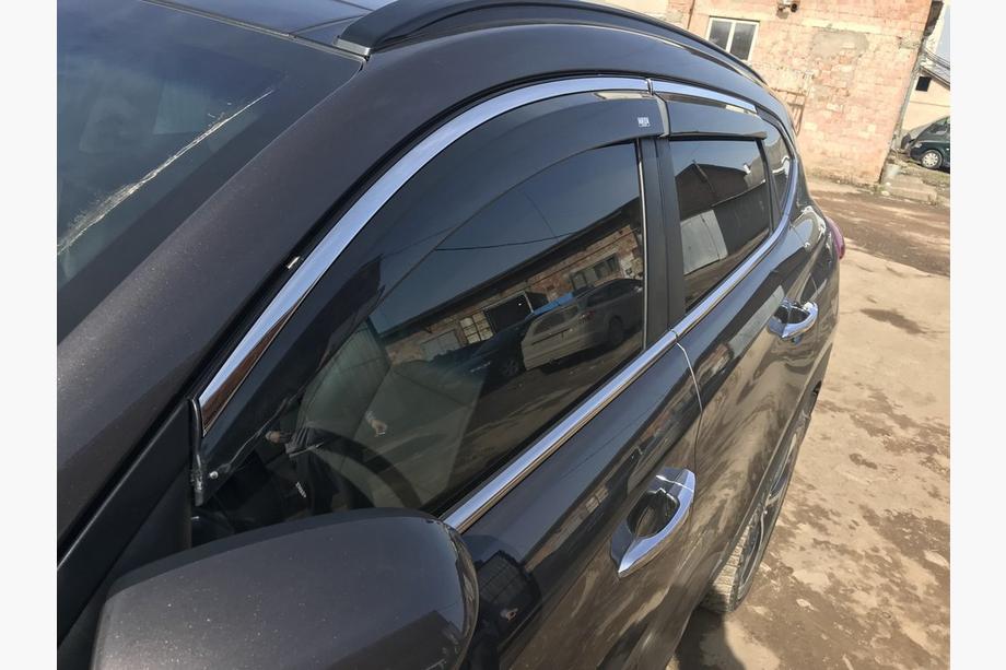 Hyundai Tucson TL 2016–2021 Vindafvisere med kromliste (4 stk., Niken) Image
