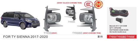 Toyota Sienna 2010–2020 Tågelygtesæt 2017-2020 (2 stk., halogen) foto 1