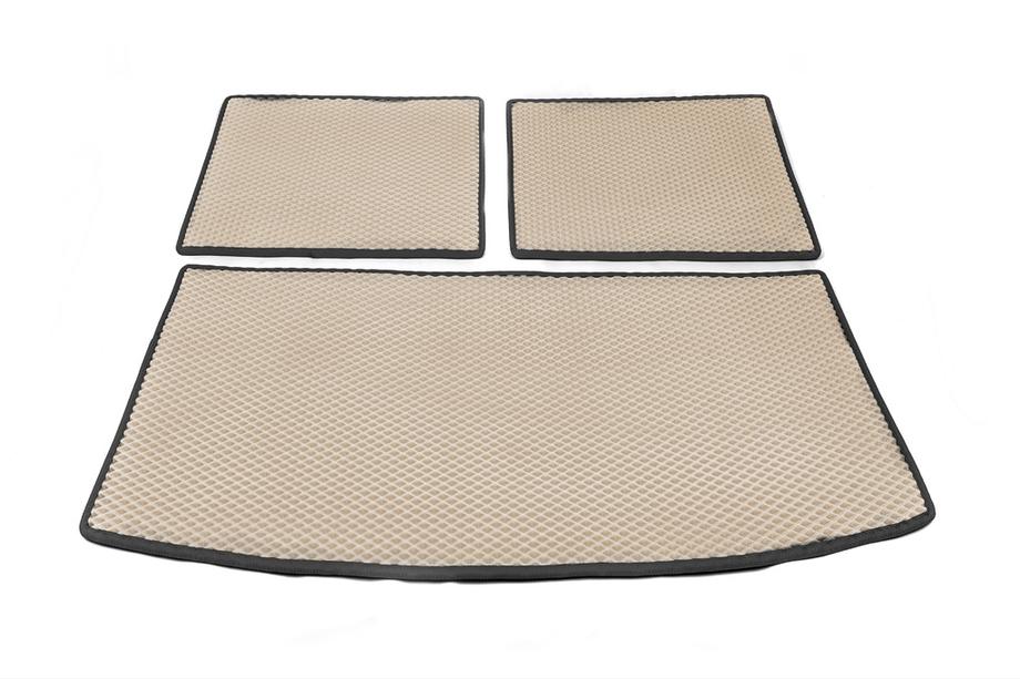 Audi Q7 2005–2015 Bagagerumsmåtte i 3 dele (EVA, beige) (7 sæder) Image