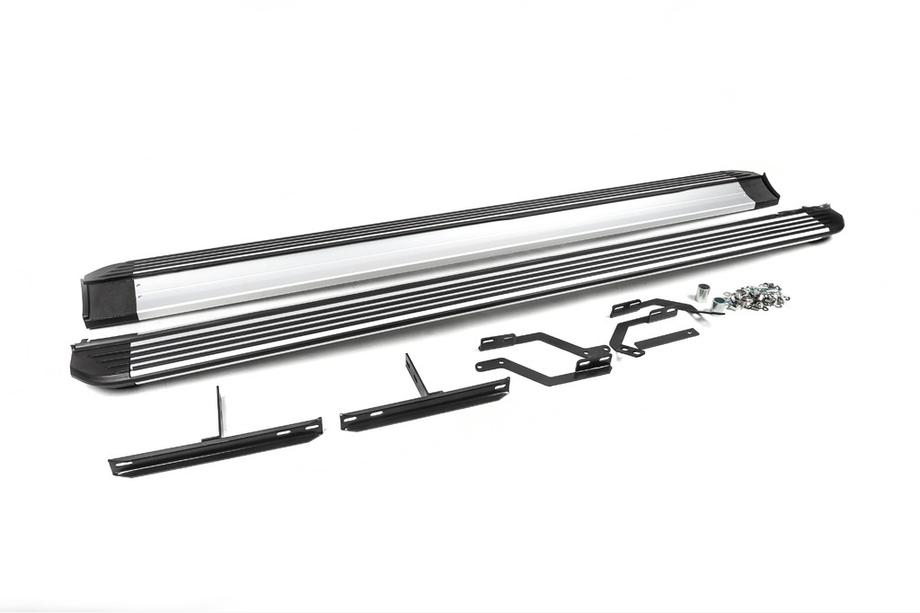 Volkswagen Touareg 2002–2010 NEDSAT! OEM sidetrin (2 stk., aluminium) Image