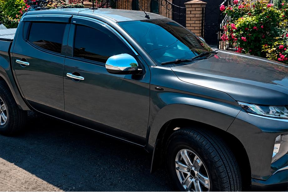 Mitsubishi L200 2015–2024 Vindafvisere med kromliste (4 stk., Niken) Image