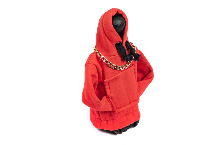 Hoodie-overtræk til gearknop (rød, sort snor) Foto 2