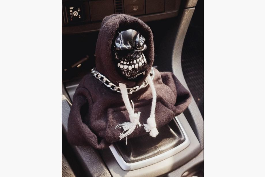 Hoodie-gearskiftemanchet (sort, hvid snøre) Foto 5