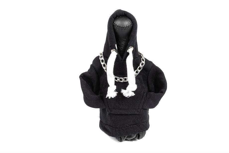 Hoodie-gearskiftemanchet (sort, hvid snøre) Foto 1