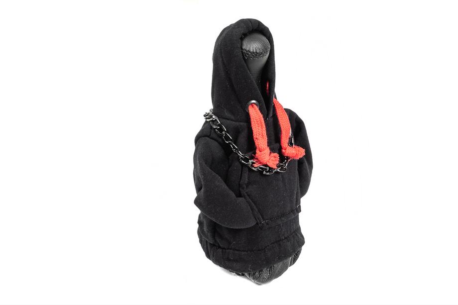 Gearstangsmanchet i hoodie-stil (sort, rød snor) Foto 2