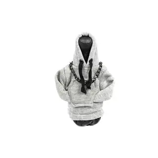 Gearstangsovertræk i hoodie-stil (grå, sort snor) foto 1