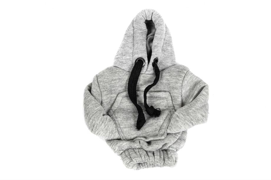Gearstangsovertræk i hoodie-stil (grå, sort snor) Foto 2