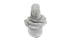 Gearskifte-manchet hoodie (grå, bordeaux snor) foto 4