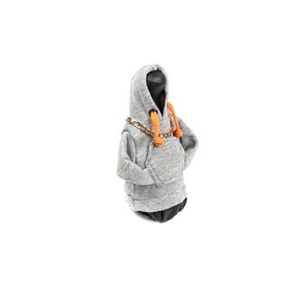 Hoodie-gearskiftebetræk (grå, orange snøre) foto 2