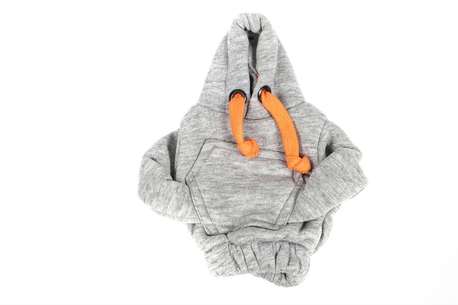 Hoodie-gearskiftebetræk (grå, orange snøre) Foto 3
