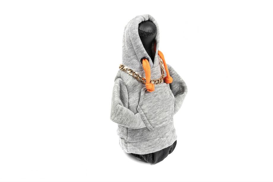 Hoodie-gearskiftebetræk (grå, orange snøre) Foto 2