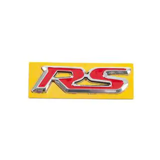 RS emblem rød med krom (95 mm x 25 mm) foto 1