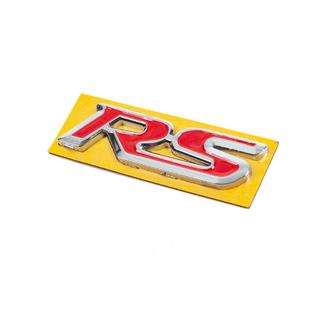 RS emblem rød med krom (95 mm x 25 mm) foto 2