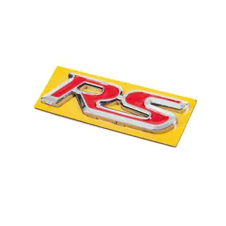 RS emblem rød med krom (95 mm x 25 mm) foto 2