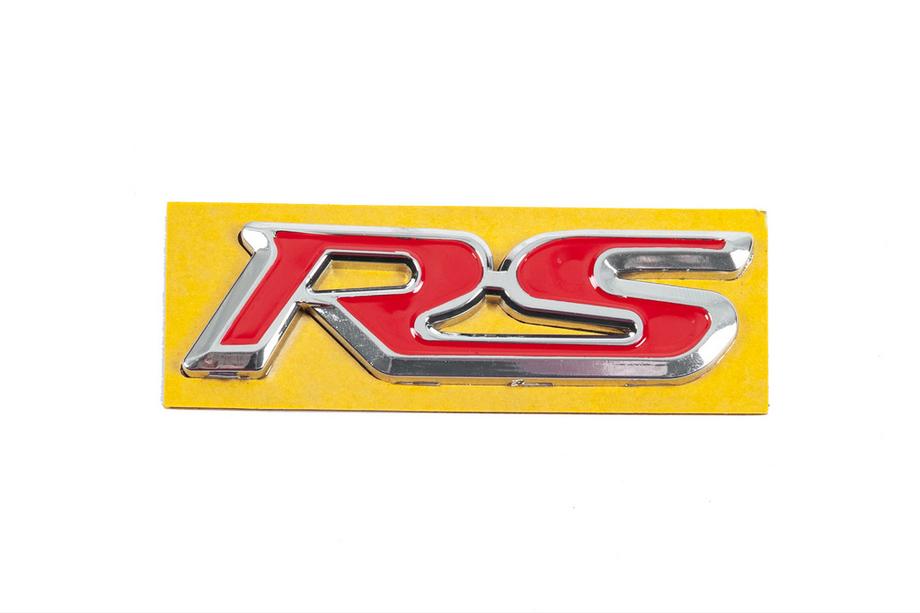 Honda RS emblem rød med krom (95 mm x 25 mm) Image