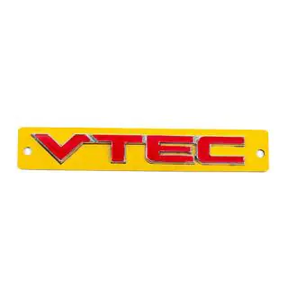 VTEC-logo rød med krom (110 x 15 mm) foto 1