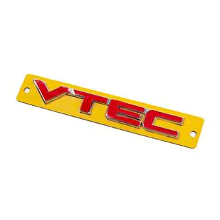 VTEC-logo rød med krom (110 x 15 mm) foto 2