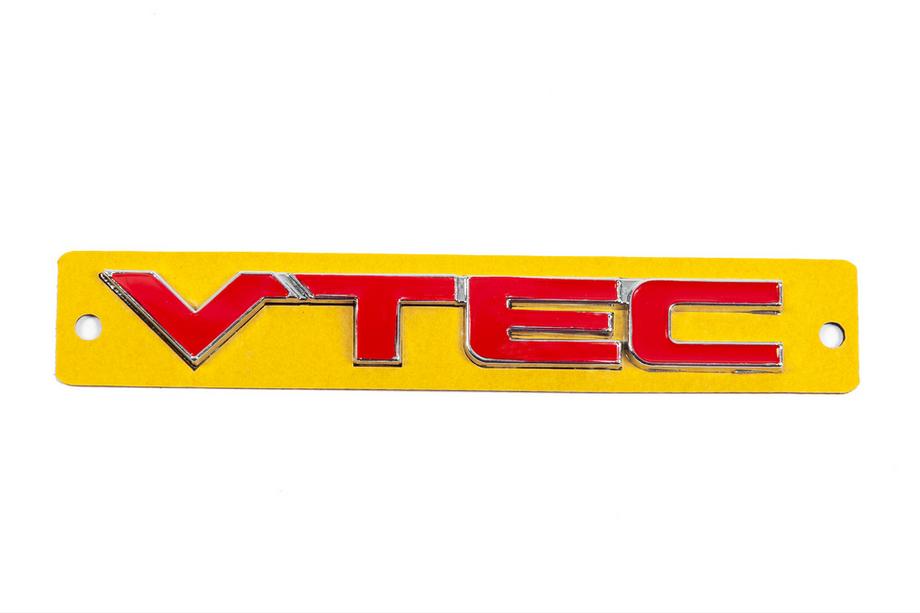 Honda VTEC-logo rød med krom (110 x 15 mm) Image