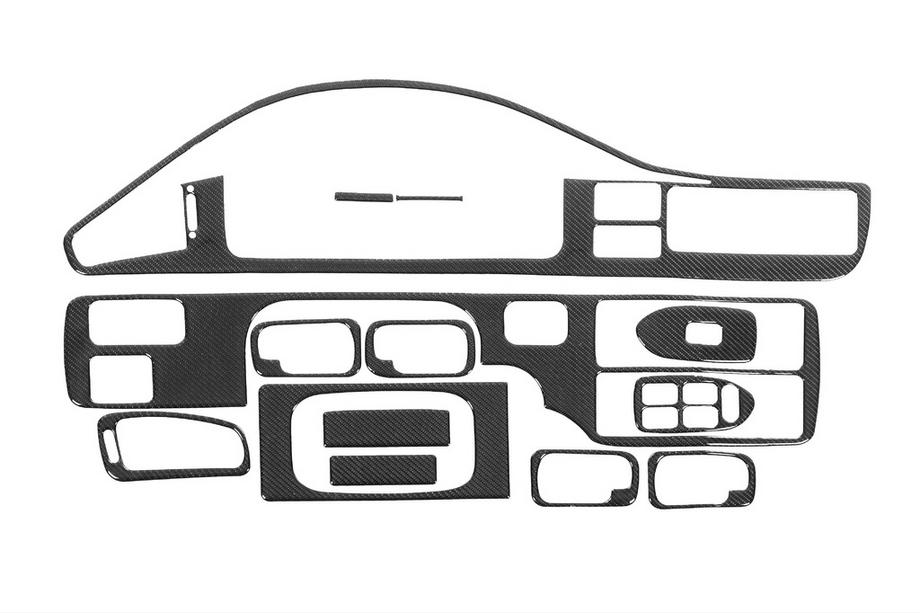 Honda Civic 1991–1995 Instrumentbrætpanel-indsatser (Meric) Aluminium Image