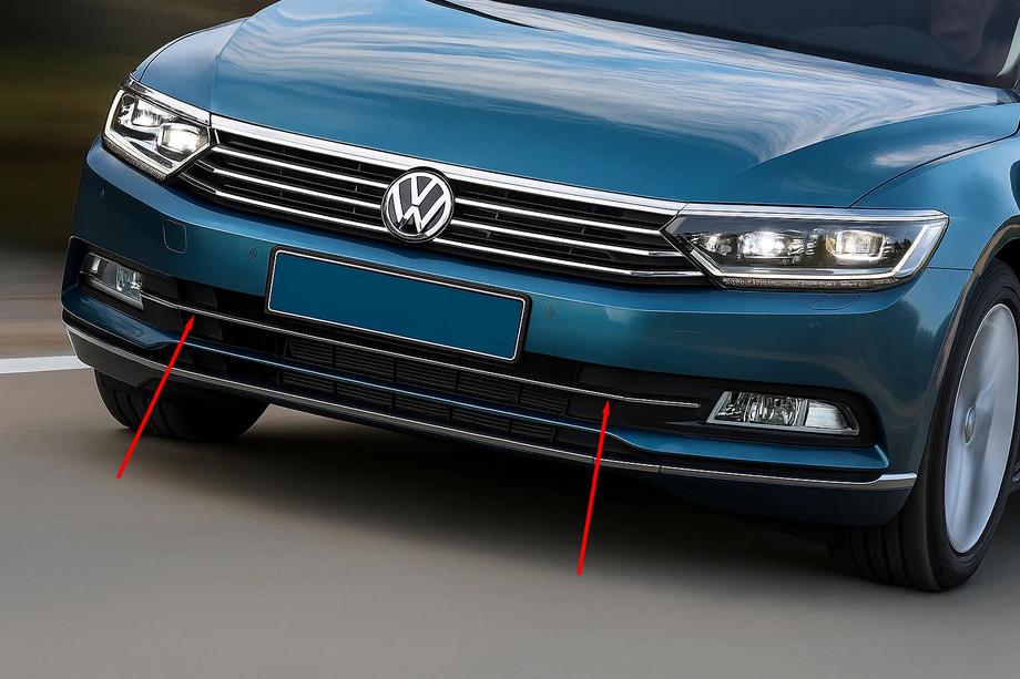 Volkswagen Jetta 2011–2018 Kromgrill-lister til kofanger 2014-2018 OmsaLine (rustfrit stål) Image