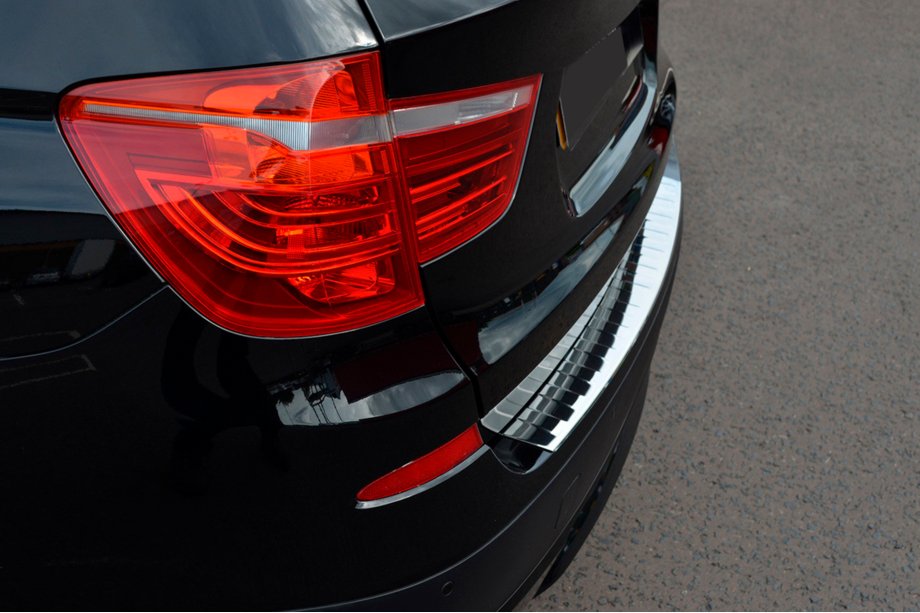 BMW X3 F25 2011–2018 Bagkofangerbeskytter i rustfrit stål til bagkofanger OmsaLine (blank, rustfri) Foto 6