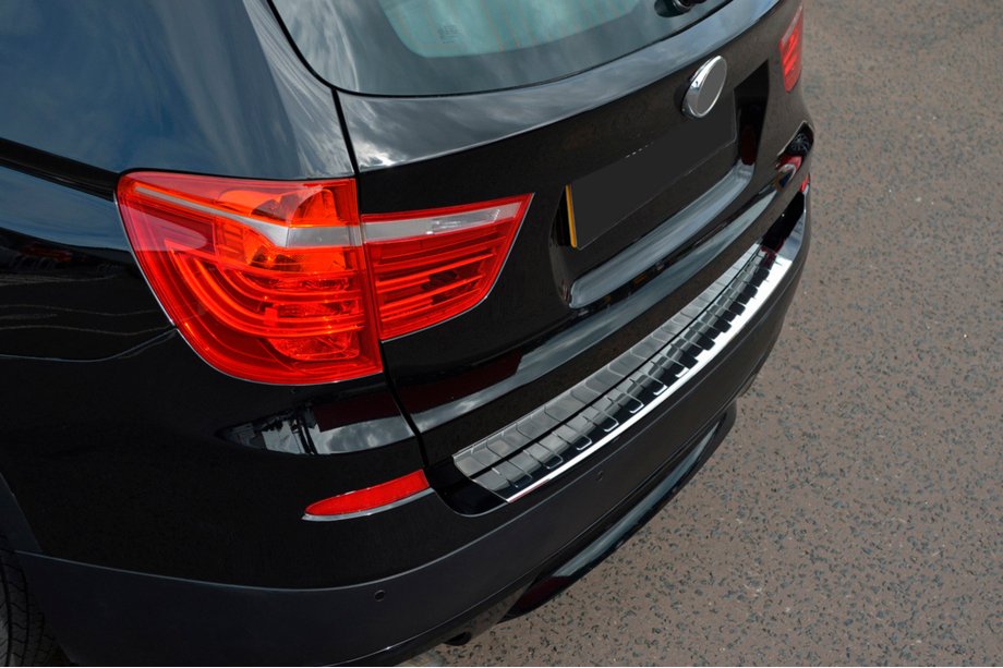 BMW X3 F25 2011–2018 Bagkofangerbeskytter i rustfrit stål til bagkofanger OmsaLine (blank, rustfri) Foto 2